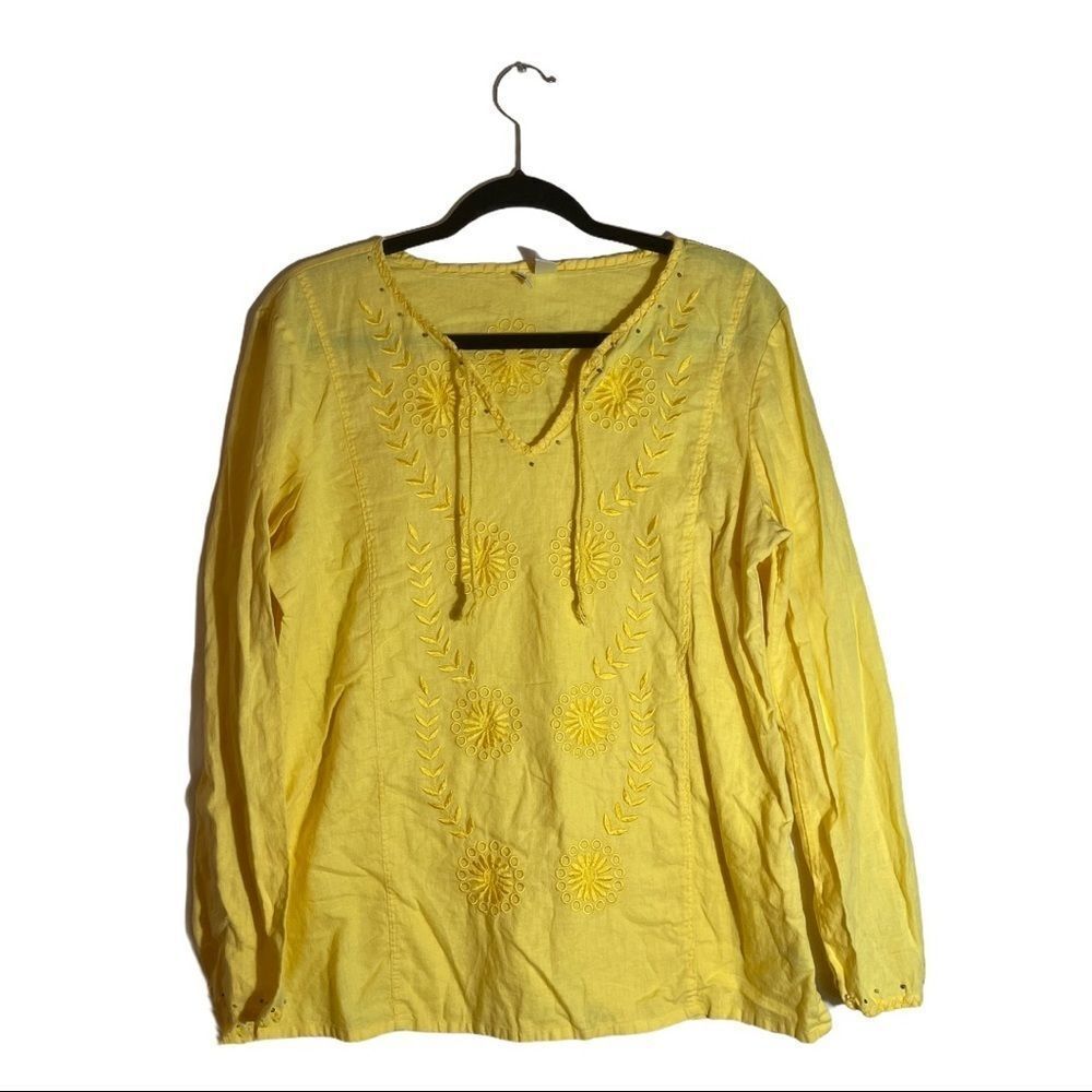 Bill Blass Linen‎ Blend Top